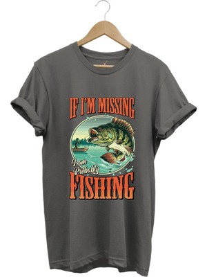 Balıkçı Fishing Vintage Poster Baskılı Regular Fit %100 Pamuk T-Shirt