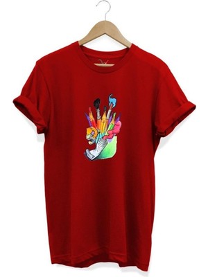 Fırça Baskılı T-Shirt