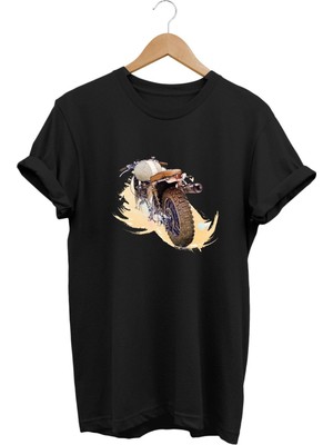 Renkli Old Chopper Baskılı Tshirt
