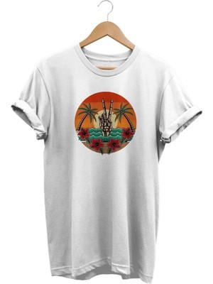 Palmiye Baskılı T-Shirt