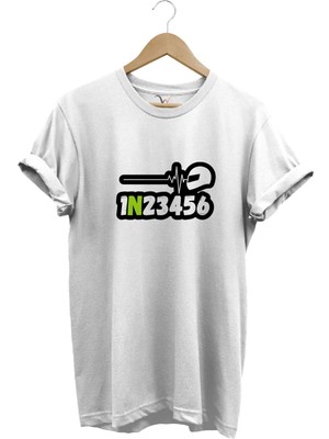 Motorsiklet Vites Geçişleri ve Kask Kalp Ritmi %100 Pamuk Regular Fit T-Shirt