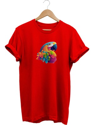 Papağan Baskılı T-Shirt