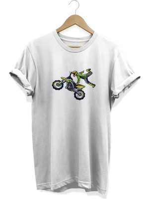 Motocross Baskılı T-Shirt