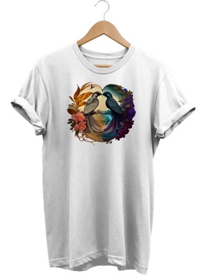 Kuş Baskılı T-Shirt
