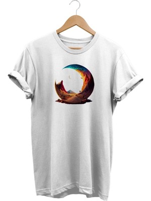 Ay Baskılı T-Shirt