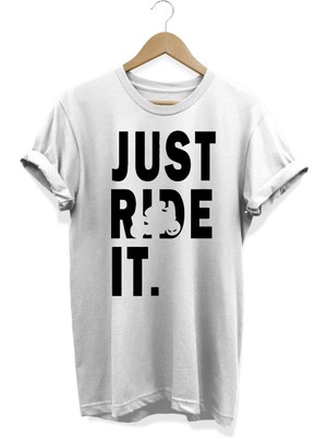 Just Ride It Baskılı T-Shirt