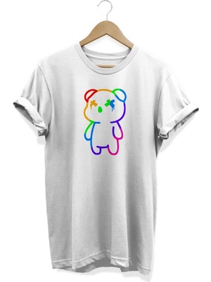 Neon Ayıcık Baskılı T-Shirt
