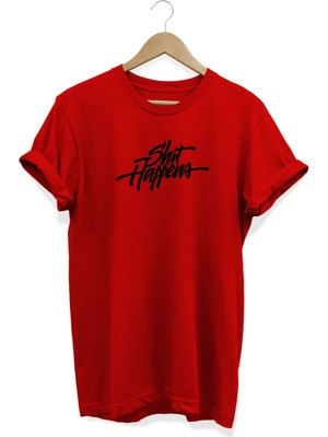 Shit Happens Baskılı T-Shirt