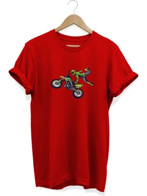 Motocross Baskılı T-Shirt