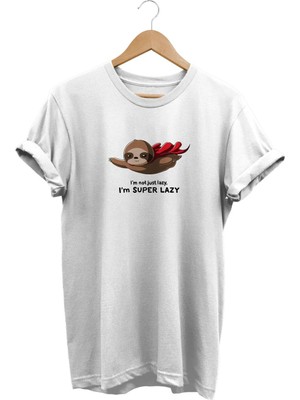 Super Lazy Baskılı T-Shirt