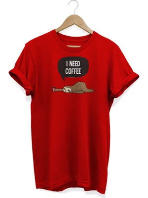 I Need Coffee Baskılı T-Shirt