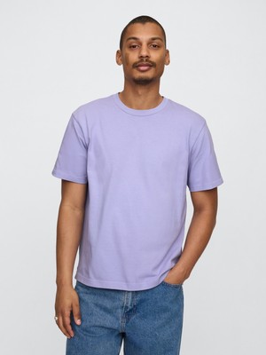 Gap Erkek Lila Heavyweight Original T-Shirt