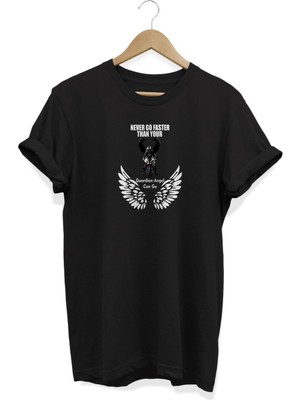 Never Go Faster Baskılı T-Shirt