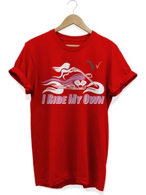 I Ride My Own Beyaz Baskılı T-Shirt