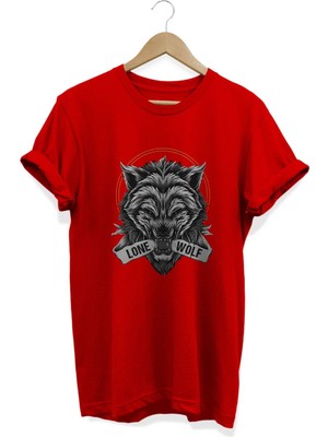 Lone Wolf Baskılı T-Shirt