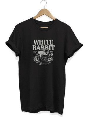 White Rabbit Baskılı T-Shirt