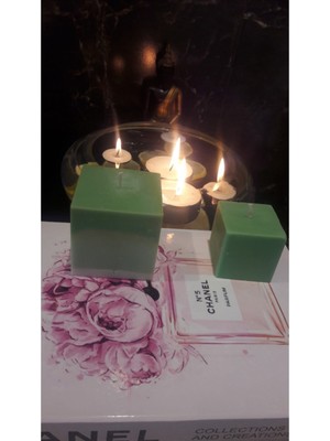 Iv Candles 2li Organik Yeşil Kare Mum