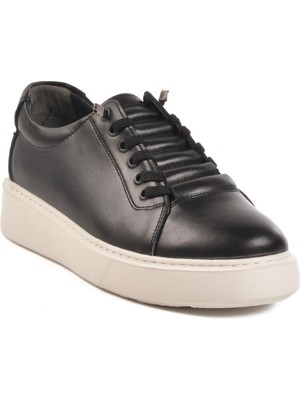 Siyah Hakiki Deri Erkek Günlük Ayakkabı A-55 M