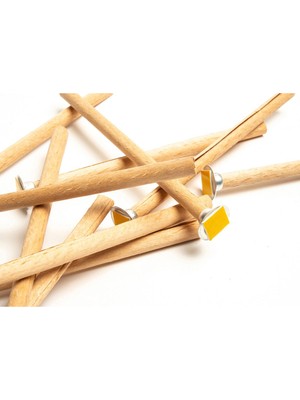 Dairesel Model Ahşap Mum Fitili ve Yapışkanlı Fitil Sehpası 100 Adet ( Ø: 8mm x H:150 )