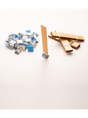 Ahşap Mum Fitili + Yapışkanlı Sehpa - 30 Adet ( 20MM x 100MM x 0,5mm )