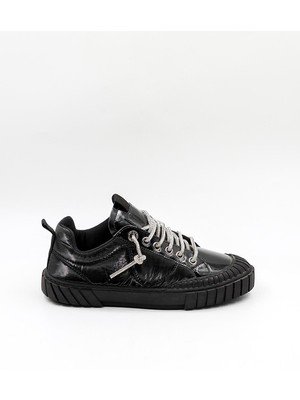 Kriste Bell  Paraşüt Kumaş Taşlı Bağcıklı Sneaker Kadın Spor Ayakkabı  KB2304 Siyah