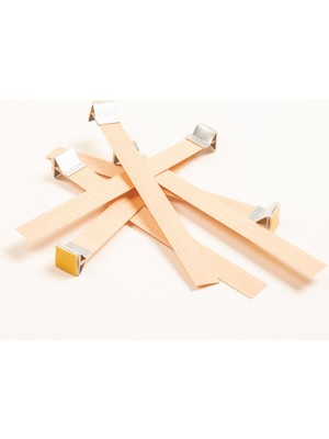 Ahşap Mum Fitili ve Yapışkanlı Fitil Sehpası 40 Adet ( 15MM x 150MM x 0,5mm )
