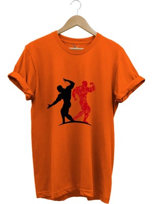 Sporcu Fitness Baskılı Gymregular Fit %100 Pamuk Bisiklet Yaka Premium Tişört