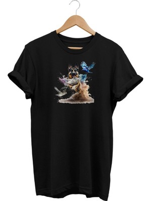Widi Kurt Köpeği Baskılı T-Shirt