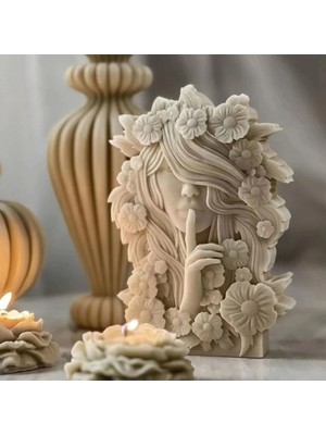 Büyük Boy Çiçek Kraliçesi Büyük Boy Mum & Beton Silikon Kalıp