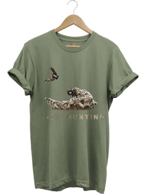 Avcılık Widi Hunting Çulluk Fermalı English Setter Tasarım Baskılı %100 Pamuk Regular Fit T-Shirt