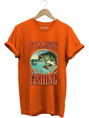 Balıkçı Fishing Vintage Poster Baskılı Regular Fit %100 Pamuk T-Shirt