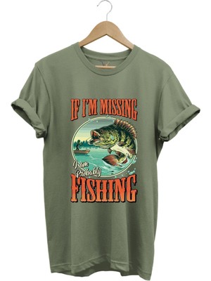 Balıkçı Fishing Vintage Poster Baskılı Regular Fit %100 Pamuk T-Shirt