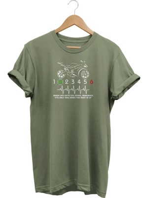 Heart Beat Pulse Racing Motor Baskılı T-Shirt