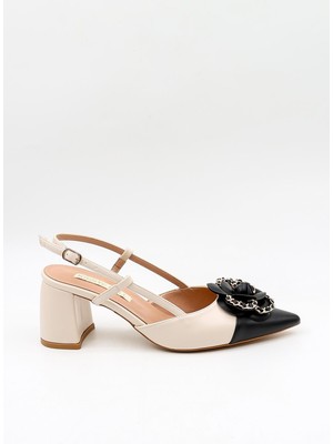 Kriste Bell Ithal Gül Toka Abiye  Ayakkabı KB2201 Beyaz Cilt