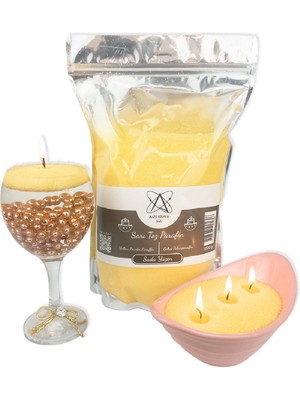 Yüzen Toz Mum - Sarı | Kolay Kullanımlı, Değiştirilebilir Fitil ile Uzun Ömürlü 1 kg