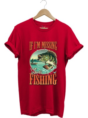 Balıkçı Fishing Vintage Poster Baskılı Regular Fit %100 Pamuk T-Shirt