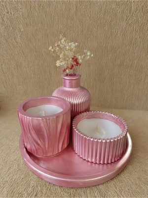 Crafts Tasarım 4 Lü Dekoratif Mum Seti