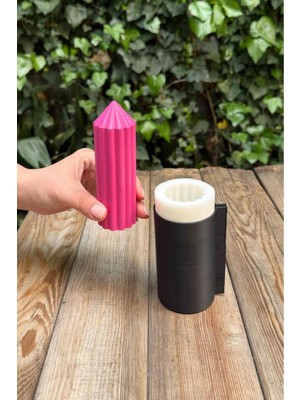 Baton Dalgalı Ince Uzun Kasnaklı Silikon Mum Kalıbı