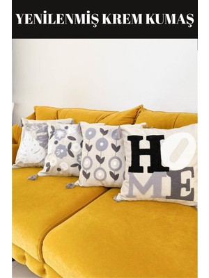 E-Bizz Home Punch Nakışlı 4 Adet Kırlent Kılıfı