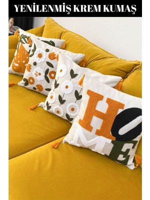 Punch Nakışlı 4 Adet Kırlent Kılıfı