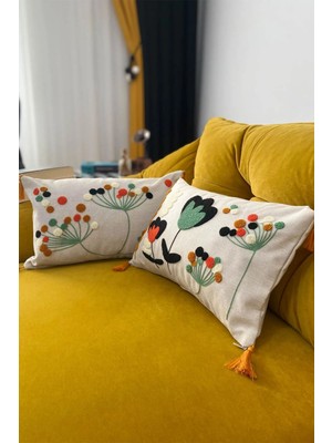 Punch Nakışlı 2 Adet Kırlent Kılıfı