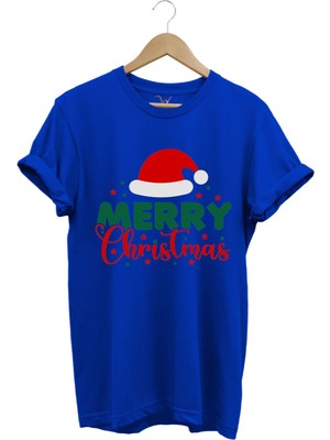 Unisex Yılbaşı Yeni Yıl Merry Christmas Noel Baba Baskılı %100 Pamuk Regular Fit T-Shirt