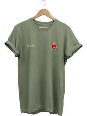 Türk Bozkurt Baskılı Bozkurt Sembolü Türkiye ve Türk Bayrağı Kurt Regular Fit %100 Pamuk T-Shirt