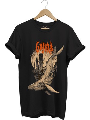 Gojira Balıklar Köpek Balığı Music Baskılı %100 Pamuk Regular Fit Bisiklet Yaka T-Shirt