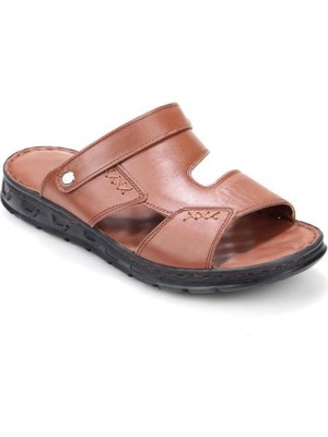 Papuçcity Aldmr 801 Ortopedik Erkek Masaj Tabanlı Hakiki Deri Sandalet Terlik