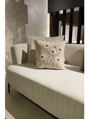 Papatya Punch Panç Nakışlı Kırlent Kılıfı 1 Adet 43X43CM