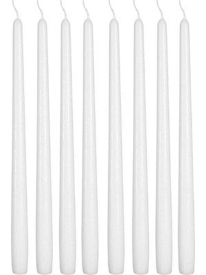 3 Adet Beyaz Premium Seri Yaldızlı Parlak Şamdan Mum