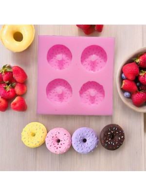 4'lü Donut Silikon Süsleme Kalıbı