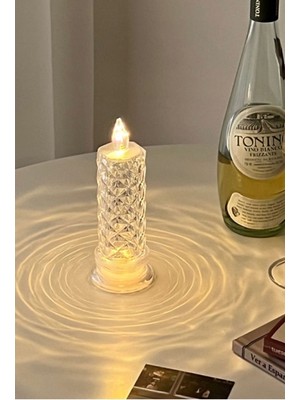 Gül Işıklı LED Mum 15 cm
