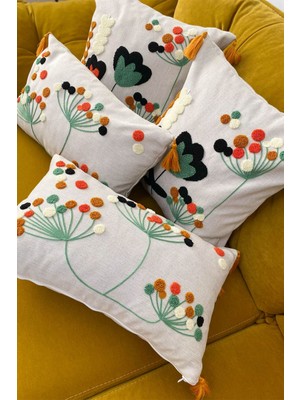 Punch Nakışlı 4 Adet Kırlent Kılıfı